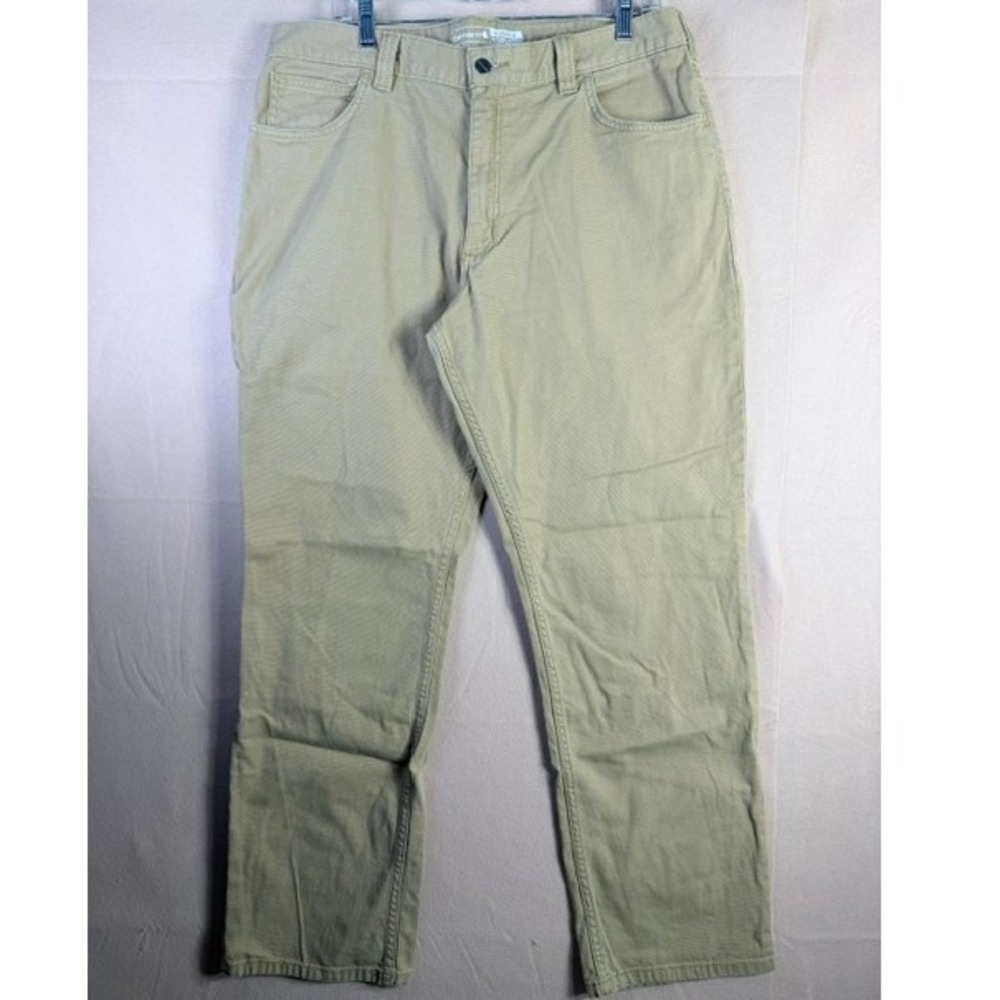 Carhartt Rugged Flex Men's 38x32 Relaxed Fit Canvas Work Pants Tan BN2517-M